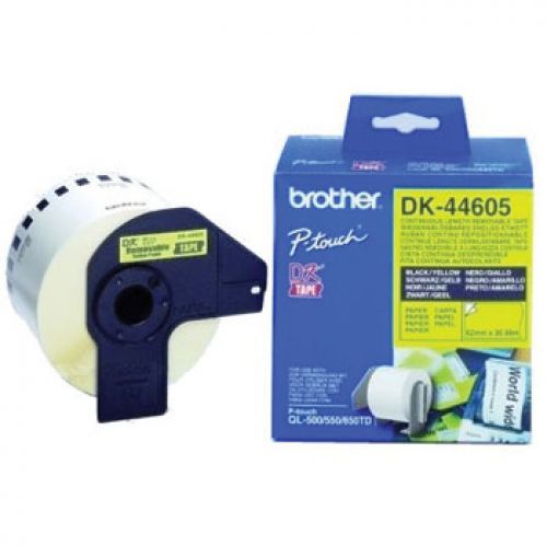 BROTHER Rolo de Papel Continuo Removible Amarelo de 62mm x 30,48m , Brother , BRODK44605 , 4977766635158